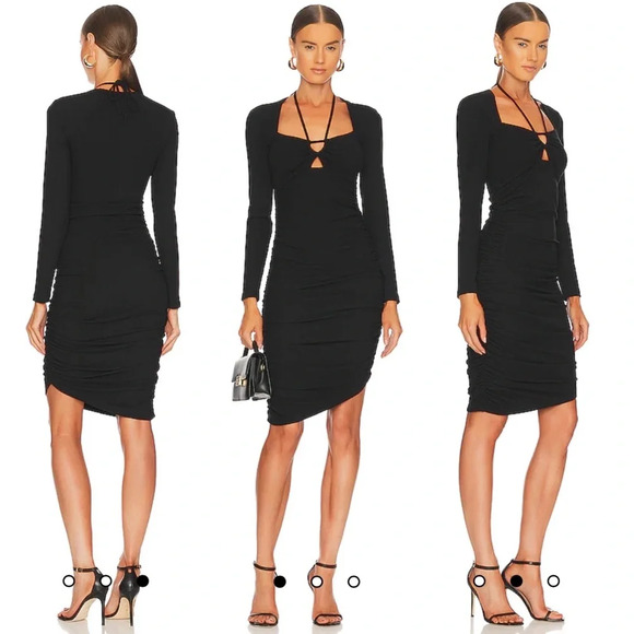 NWT $275 Jonathan Simkhai Standard Tanya Mini Dress in Black Small Revolve - Picture 1 of 14